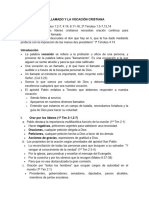 El Llamado y La Vocación Cristiana