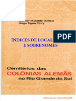 Cemitérios-Colônias Alemãs RS - ÍNDICES