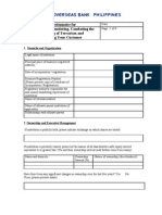 Questionnaire For Anti-Money Laundering, Combating The Financing of Terrorism and Knowing Your Customer