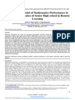 A Mediation Model of Mathematics Performance in General Mathematics of Senior Highschool in Remote Learning