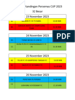 Contoh Jadwal Pertandingan Sepak Bola