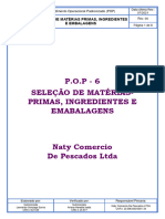 POP 6 - Seleção de Matérias-Primas, Ingredientes e Embalagens