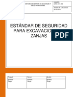 Sava-Est-006 Estándar de Seguridad para Excavaciones y Zanjas