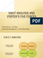 SWOT and PORTER - S FIVE FORCES