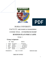 Jigjiga University Faculty:-Mechanical Engineering: Business Plan For X Caffe