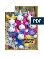 Unicornios Lindo PDF Amigurumi Patron Gratis en Espanol