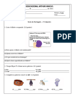 Testes 2º Ano (1º Trimestre)