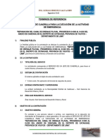 TDR para Servicio de Jefe de Cuadrilla