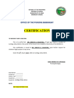 Certification of Installation of Elec. of The Boheco