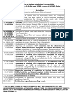 Schedule of Online Admission Process-2024 (2024-2026) For D.El - Ed. and DPSE Course of SCERT, Delhi Activities