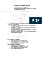 Factores Que Afectan La Solubilidad. Cuestionario