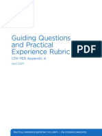 EC - Guiding Questions Practical Experience Rubric