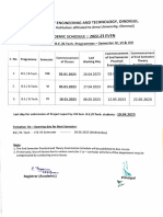 Academic Schedule - 2022-23 Even - B.E.B.Tech. - IV, VI. VIII