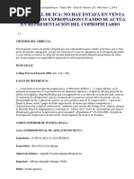 DJ 2014 190 Sala Penal de Ica No Hay Estafa en Venta de Terrenos Expropiados Cuando Se Actúa en Representación Del Copropietario