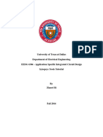 University of Texas at Dallas Department of Electrical Engineering EEDG 6306 - Application Specific Integrated Circuit Design Synopsys Tools Tutorial