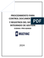 47.-Procedimiento, Lineamiento o Mecanismos para El Control de La Información Documentada Referentes Al SG Ambiental