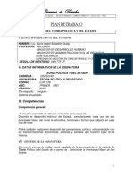 Plan de Asignatura Teoria Politica y Del Estado