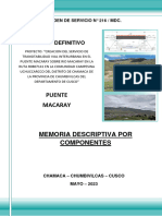 B. Memoria Descriptiva Por Componentes