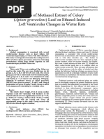 Effects of Methanol Extract of Celery (Apium Graveolens) Leaf On Ethanol-Induced Left Ventricular Changes in Wistar Rats