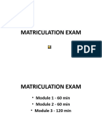 Matriculation Exam in English