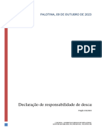 Declaração de Responsabilidade de Descarte de Resíduos