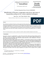 Aegopodium Podagraria by Various Analytical Techniques: Identification of Bioactive Compounds in The Leaves and Stems of