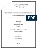 Perceived Effectiveness of Online Language Learning Platforms For Enhancing The Language Skills of First-Year Students at Navotas Polytechnic College