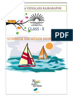 Class 10 Summer Vacation Holiday Homework