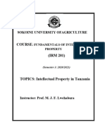 Lecture 8 Intellectual Property in Tanzania