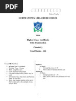 North Sydney Girls 2020 Chemistry Trials & Solutions