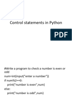 Control Statements in Python