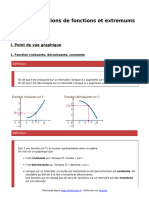 Variations de Fonctions Et Extremums Cours de Maths en 2de