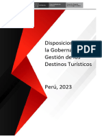 Disposiciones para La Gobernanza y Gestión de Los Destinos Turísticos