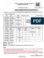 Date Sheet First MBBS July 2024 Website