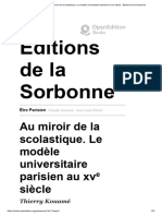 Être Parisien - Au Miroir de La Scolastique. Le Modèle Universitaire Parisien Au Xve Siècle - Éditions de La Sorbonne