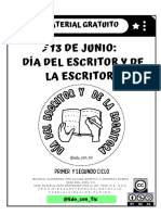 13 de Junio - Día Del Escritor y de La Escritora