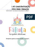 Fábula Brinquedos Educativos Cartilha de Conscientização Do Autismo para Crianças