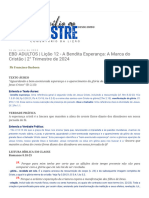 Auxílio Ao Mestre EBD ADULTOS Lição 12 A Bendita Esperança A Mar