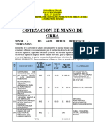 Modelos de Proformas Mano de Obra - Materiales - Transporte