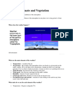 Weather, Climate and Natural Vegetation
