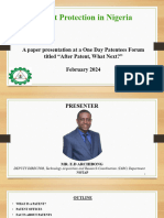 Patent Protection in Nigeria (2023 Patentee Forum, Owerri)