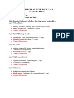 12 Week Diet Plan (Vegetarian)