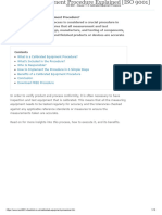 ISO 9001 - Clause 7.1.5 - Calibrated Equipment Procedure