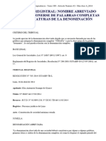 DJ 2014 189 Tribunal Registral Nombre Abreviado Puede Componerse de Palabras Completas y Abreviaturas de La Denominación