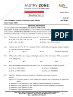 Cumulative Test - 1 - (DROPPER - NEET) - Some Basic Concepts of Chemistry & Redox Reaction