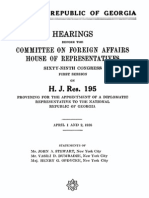 Hearing On Georgia in US House of Representatives, 1926