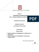 Epistemologia de La Pedagogìa y Epistemologia de La Imposibilidad.