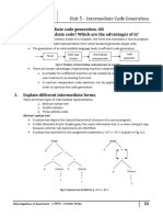 CD UNIT-V Intermediate Code Generation