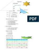 Trig Formulas