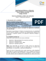 Guía de Actividades y Rúbrica de Evaluación - Unidad 3 - Tarea 4 - Reacciones Químicas